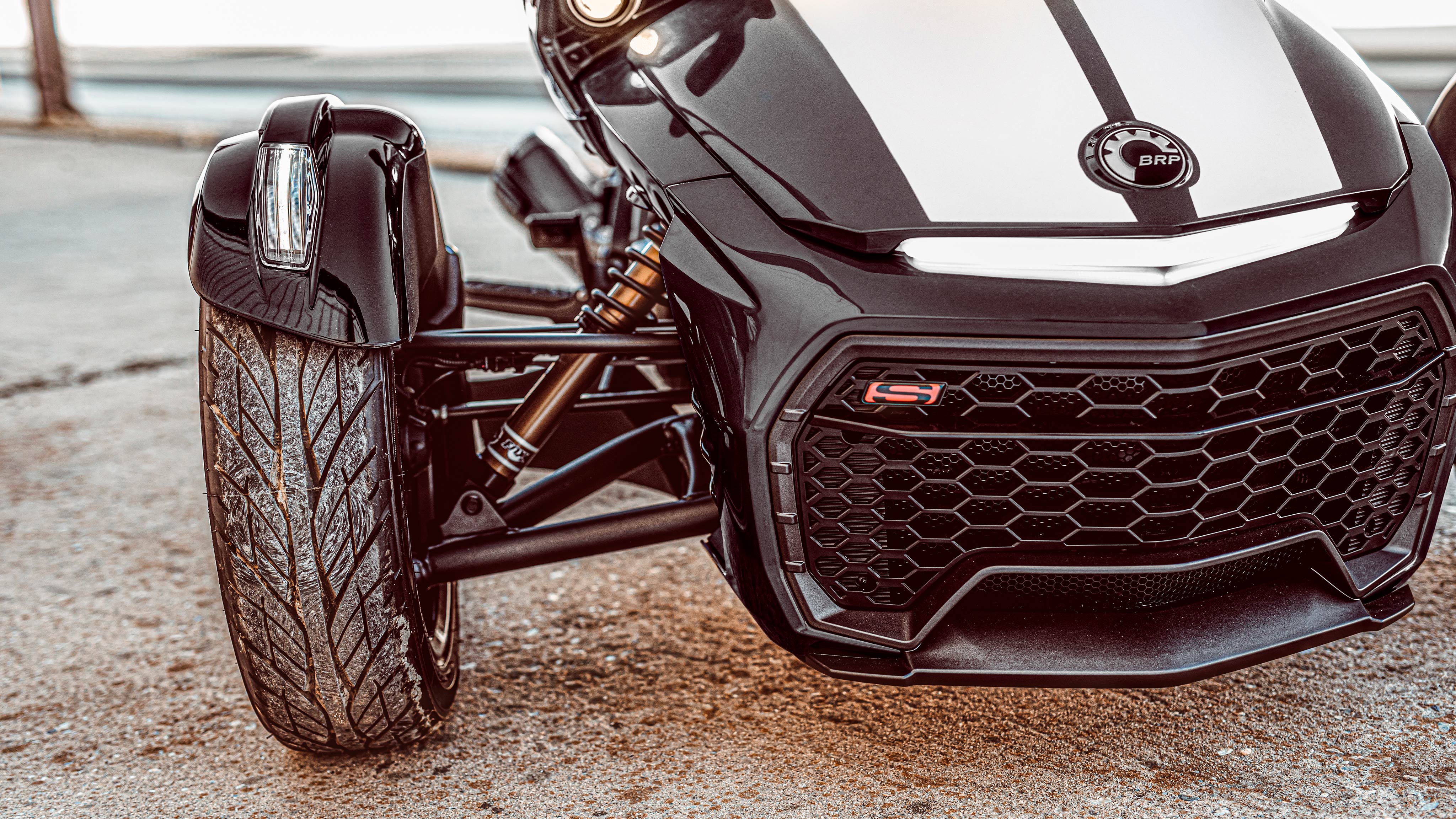 Front of a Can-Am Spyder F3-S vehicle