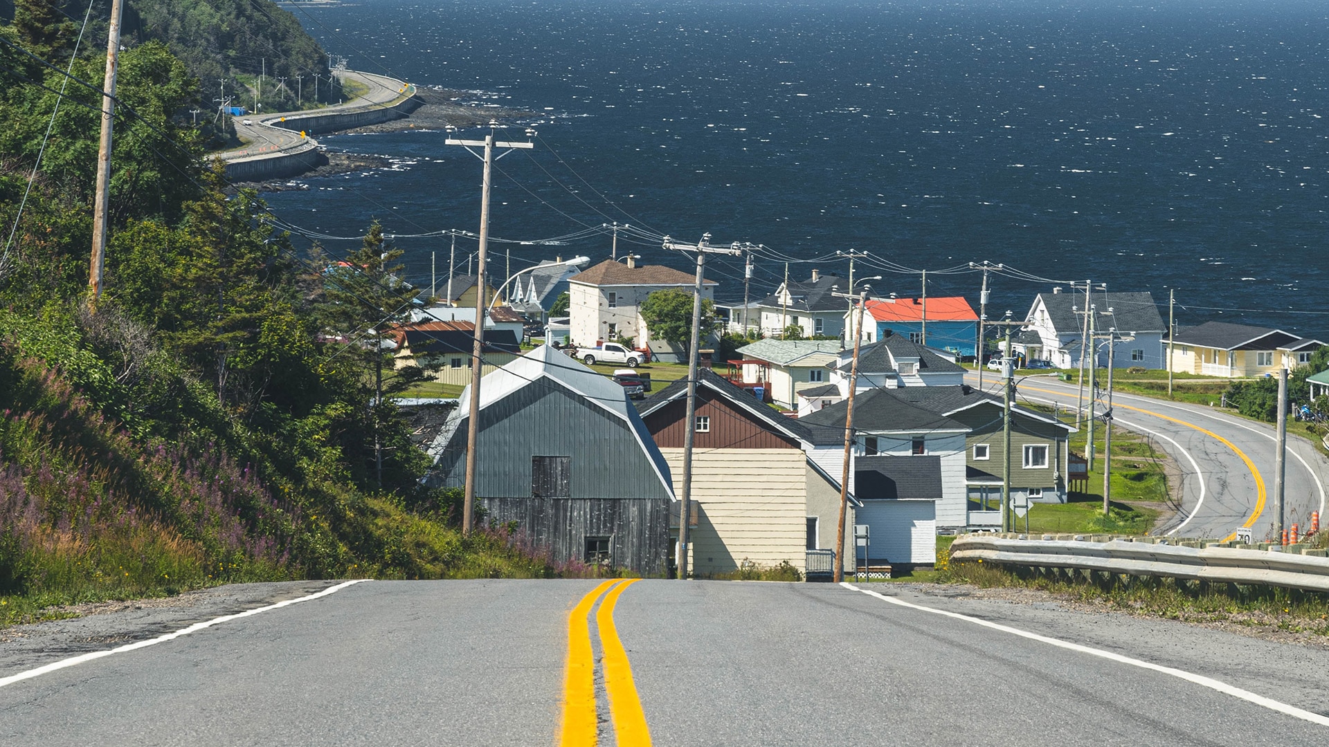 The views overlooking seaside town in Gaspé