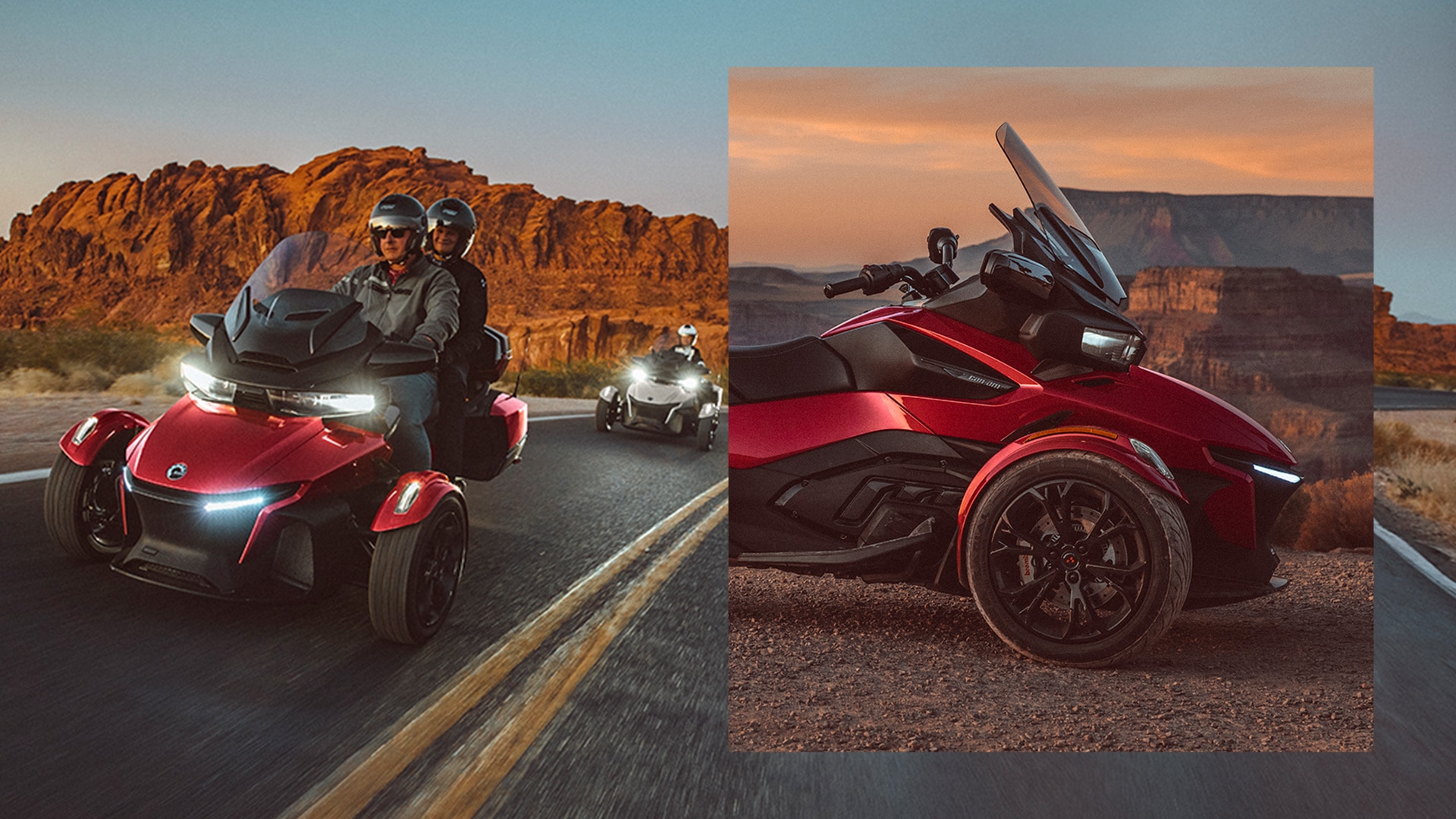 Riders driving the reimagined Can-Am Spyder RT