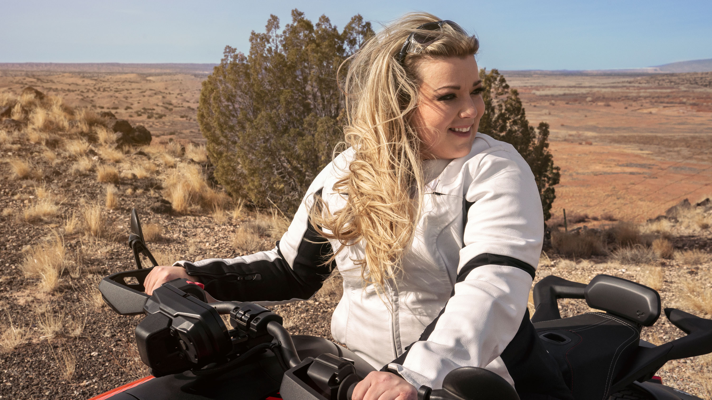 Brittany Morrow on her Can-Am Spyder