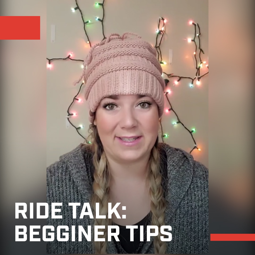 Woman talks about riding techniques 