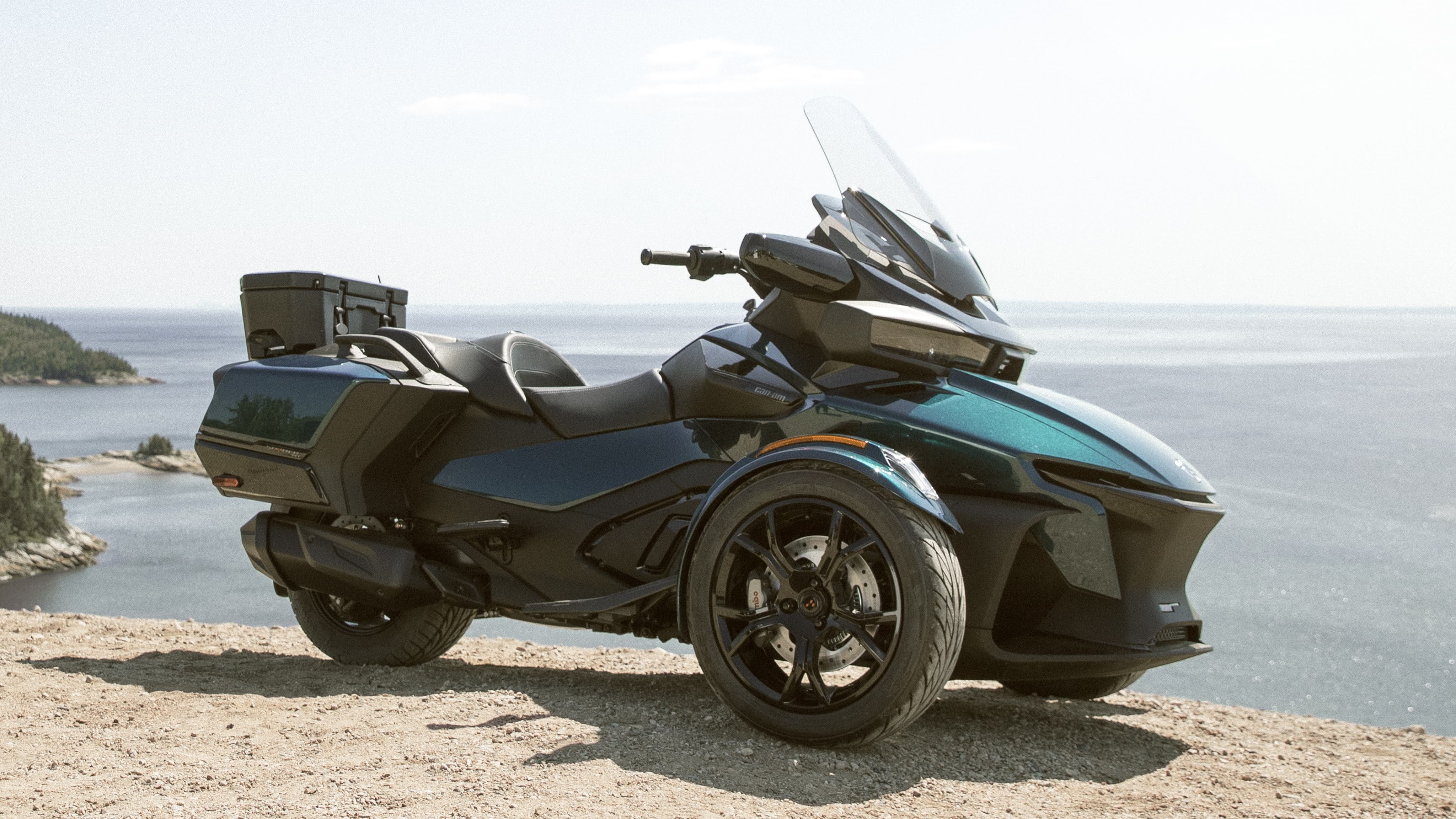 Can-Am Spyder RT 3-wheel vehicle with LinQ accessories