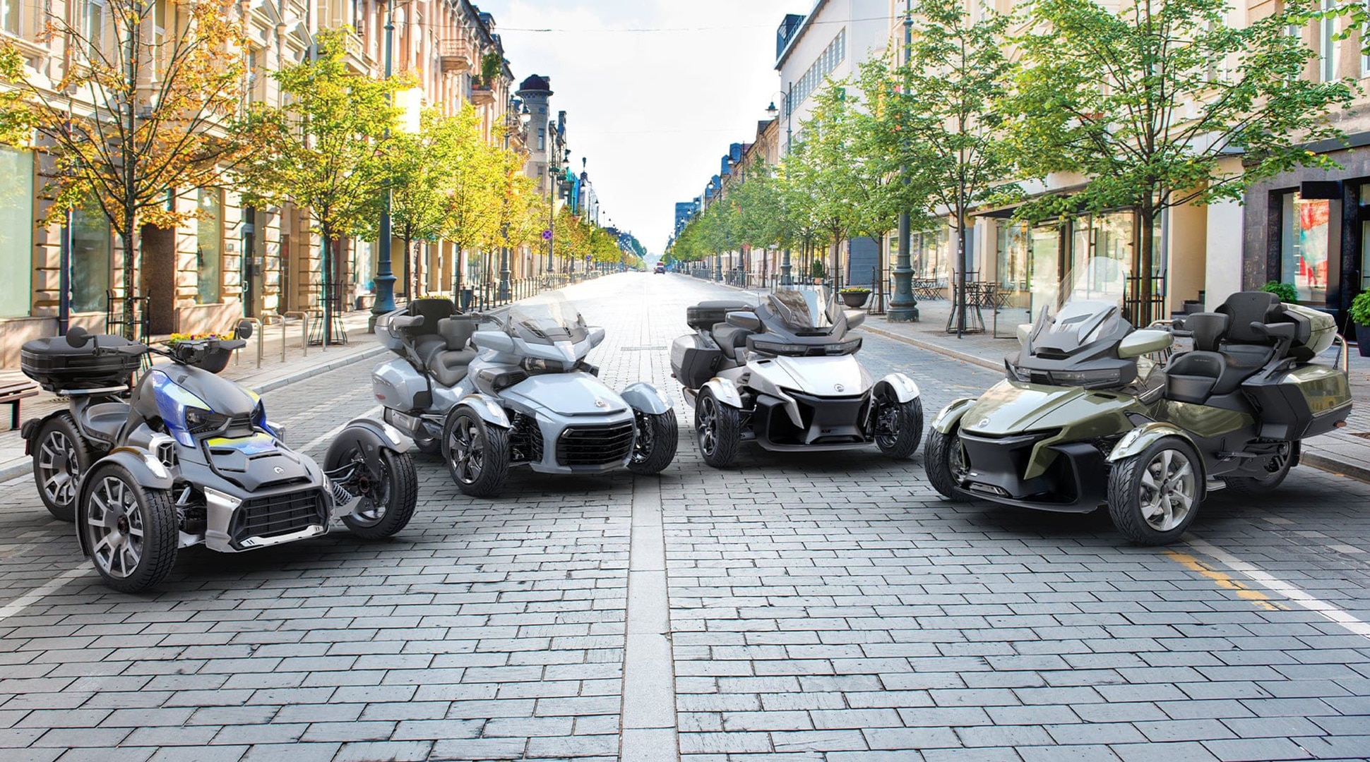 Can-Am On-Road vehicles parked in street