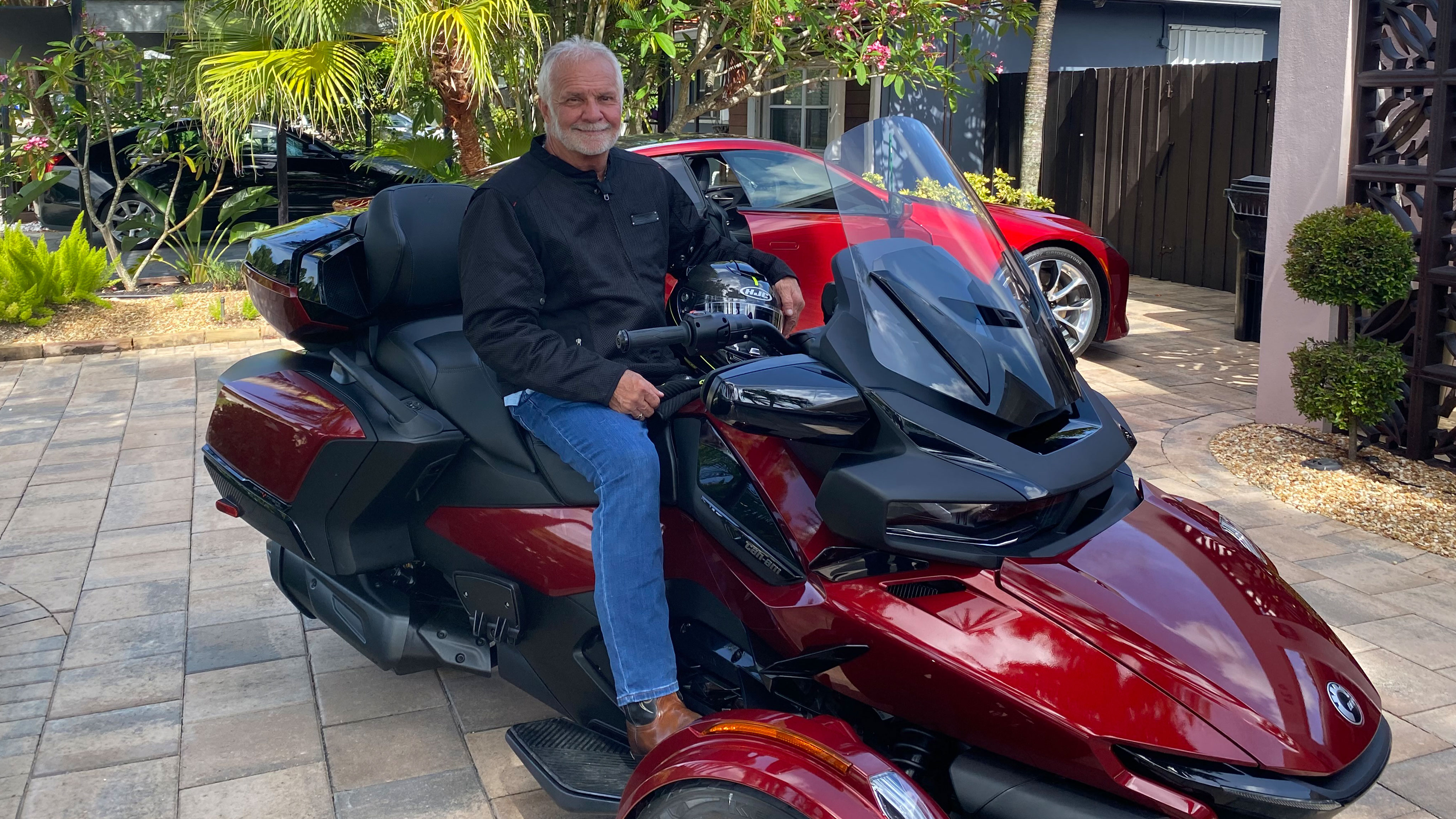 Captain Lee Rosbach posing with his Spyder