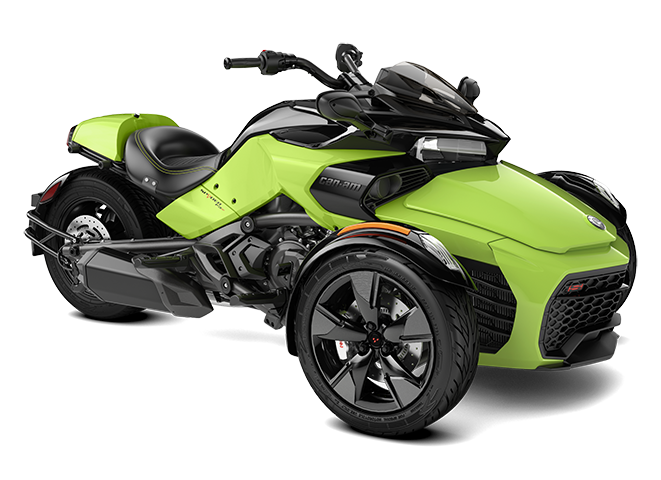 трицикл Spyder F3-S зелено-жовтий металік (Manta Green Metallic)
