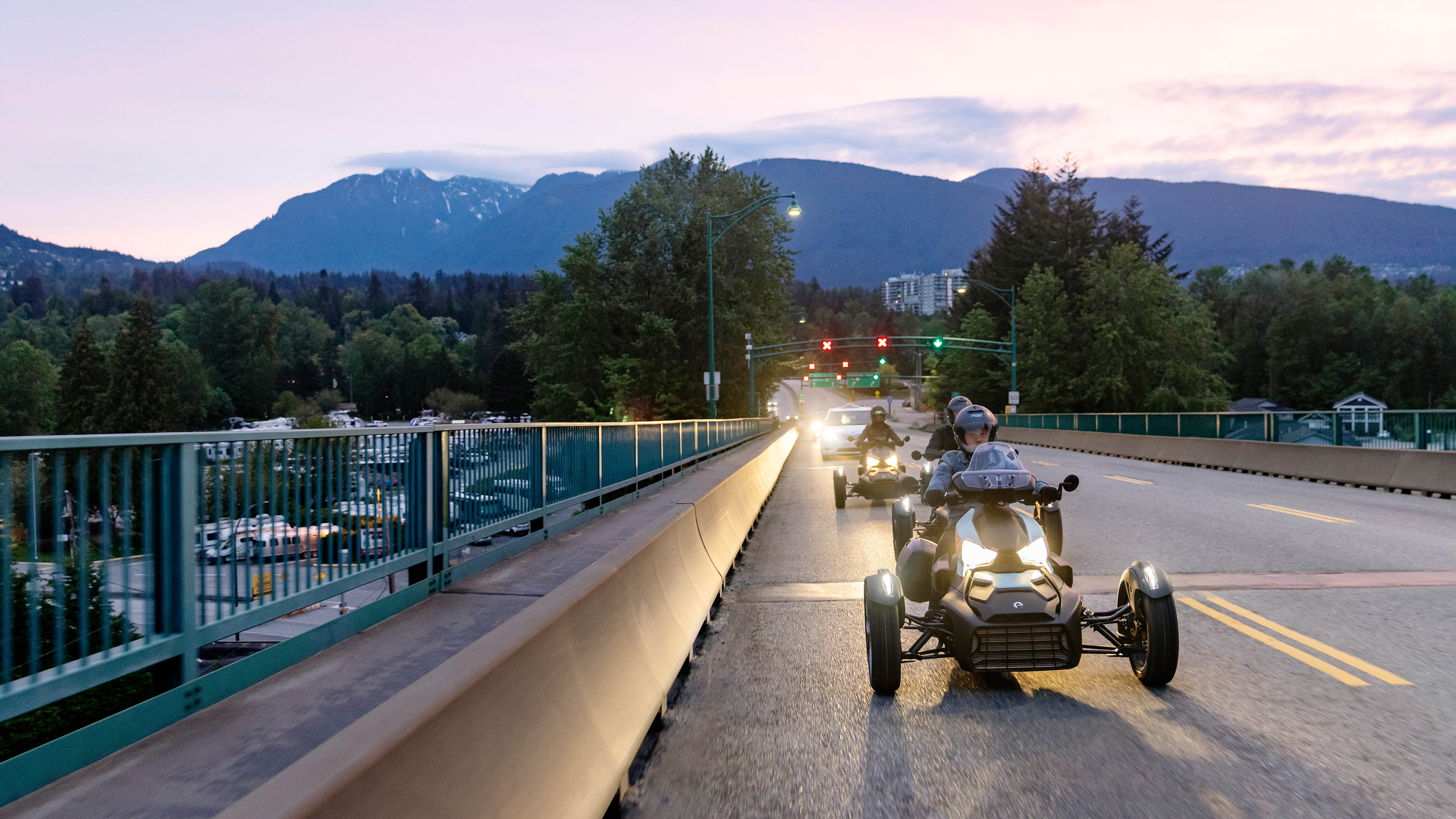 Can-Am 3-wheel motorcycle on a road