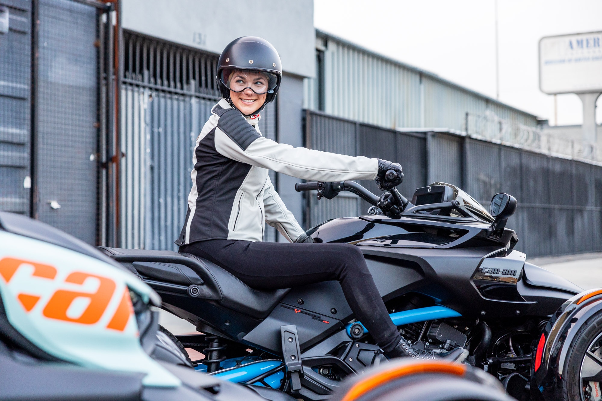 Woman wearing Can-Am street inspired designs