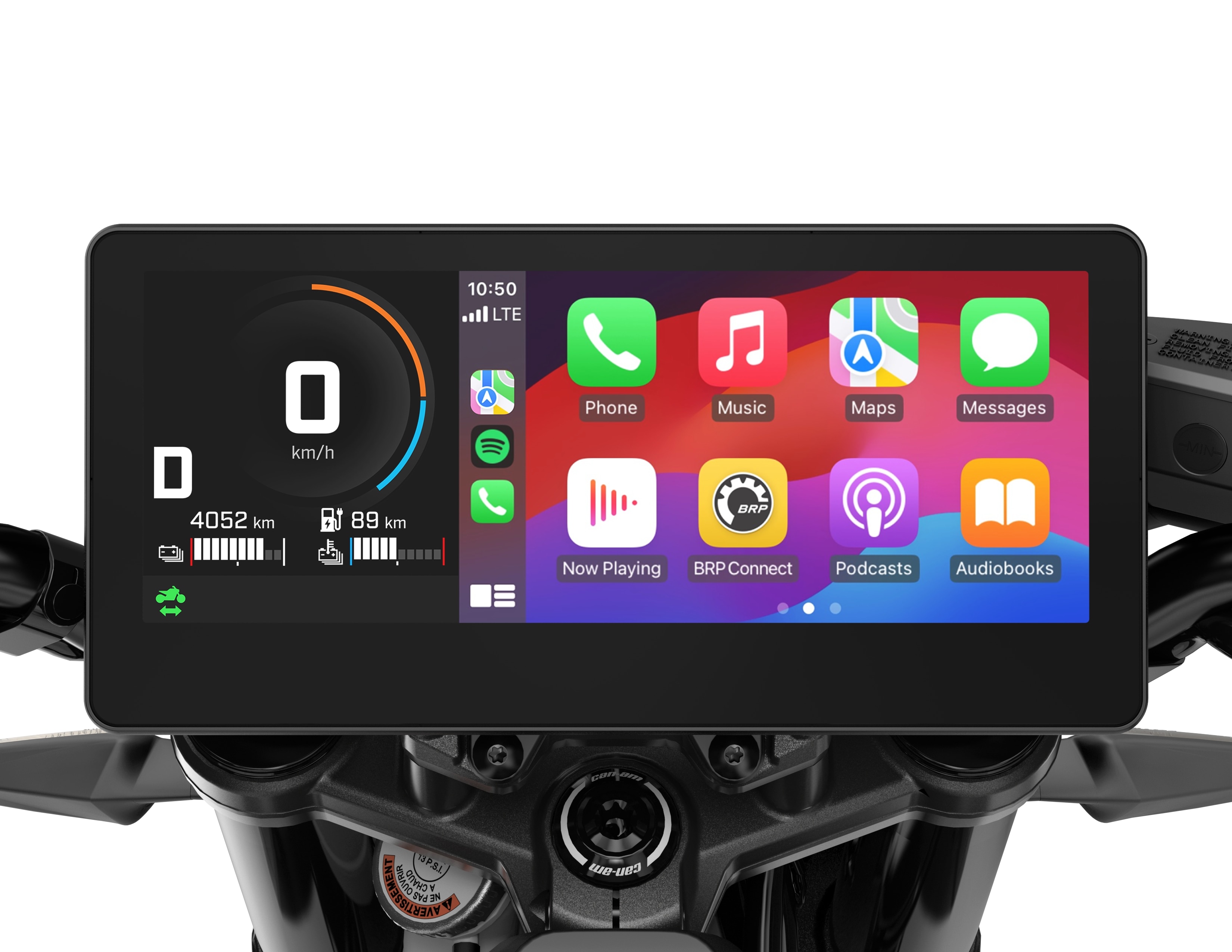 Multiple apps available on Can-Am touchscreen display
