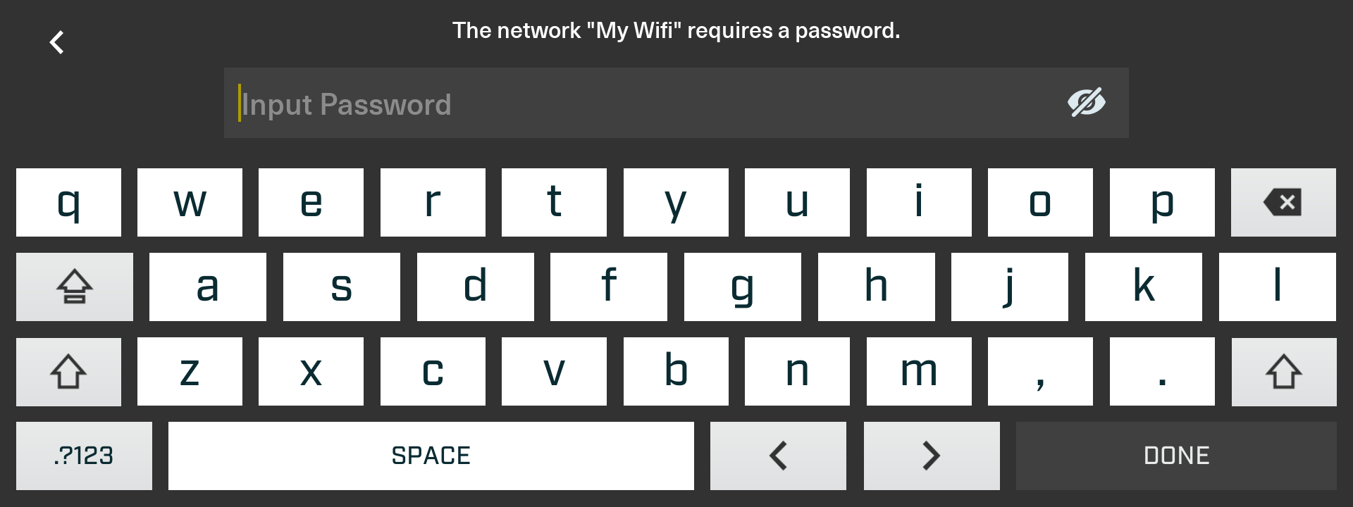 Ajouter le mot de passe du wifi dans les paramètres de l'écran tactile 10,25''