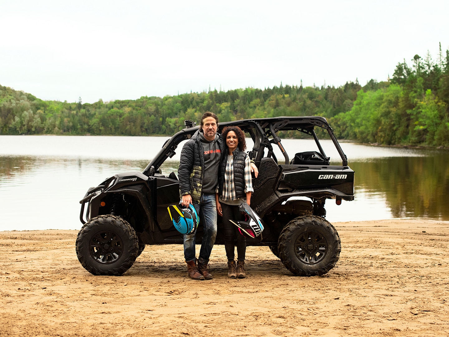 couple in front of an off-road vehicle in Tennessee